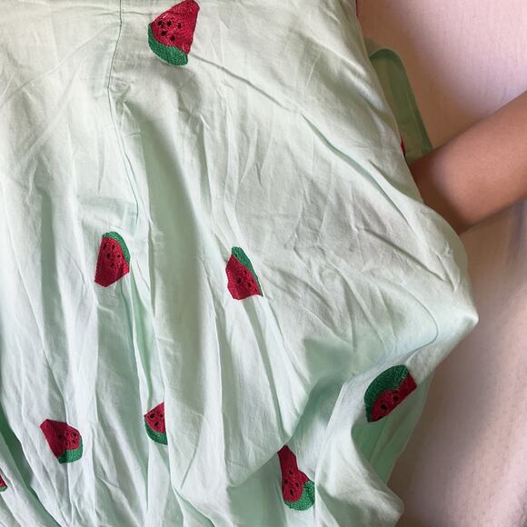 Voodoo Vixen Women Dress S Mint Green Watermelon Embroidery Fruit Fit & Flare - Picture 11 of 12